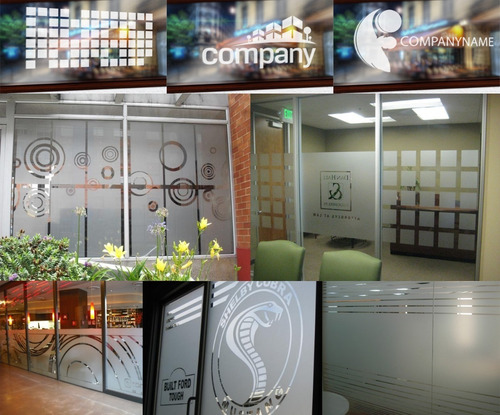 Imagen 2 de 6 de Vinilo Decorativo Pared Esmerilado Empresas Personalizado