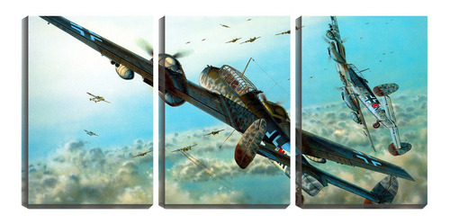 Placa Decorativa 80x140 Desenho De Avião De Guerra