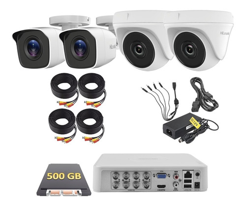 10 Kits Video Vigilancia 4 Cámaras 720p Dvr8 500gb Hikvision