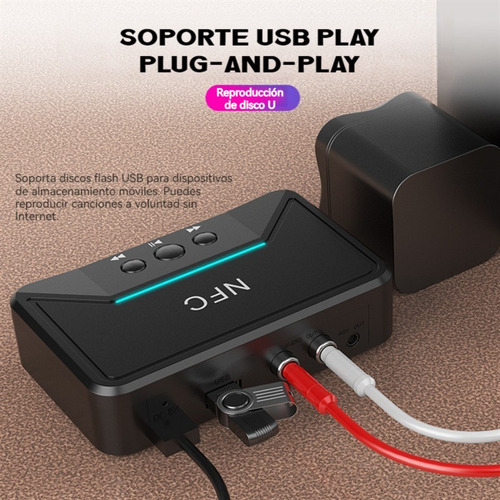 Nfc Bluetooth5.0 Transmisor Receptor Audio Estéreo Adaptador