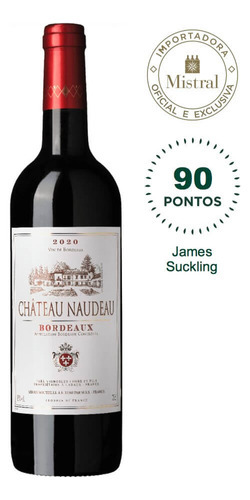 Vinho Château Naudeau Bordeaux Aoc 2020 Schroder & Schyler