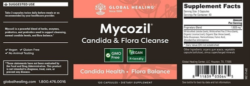 Mycozil Desintoxicación, 120caps, Global Healing,