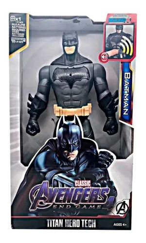 Super Héroe Articulado 30cm Con Luz Sonido Batman Marvel