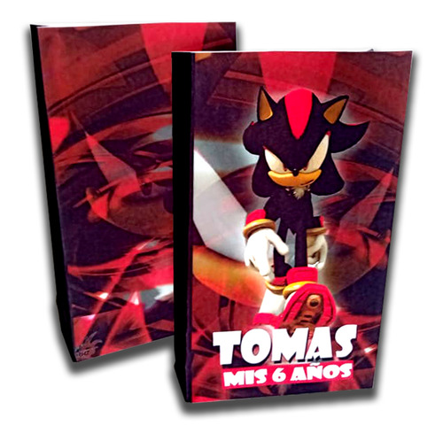 Bolsitas Golosineras Sonic Shadow X 25 Personalizada Fiesta