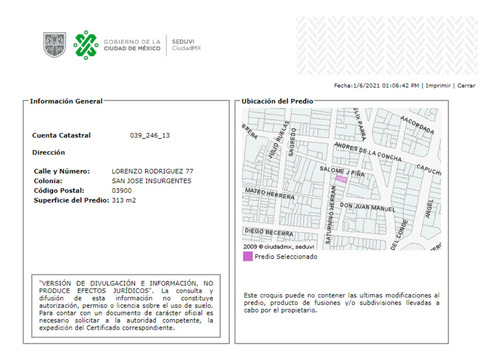 Casa En Venta Lorenzo Rodriguez # 77, Col. San Jose Insurgentes, Alc. Benito Juarez, Cp. 03900 Ajrj