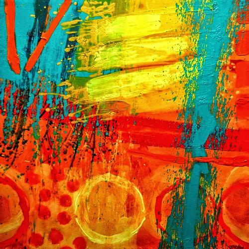 Vinilo Decorativo 30x30cm Abstracto Colores Arte Paint M5