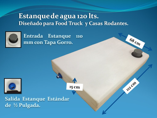 Estanque De Agua 120 Lts Para Food Truck Y Casas Rodantes.