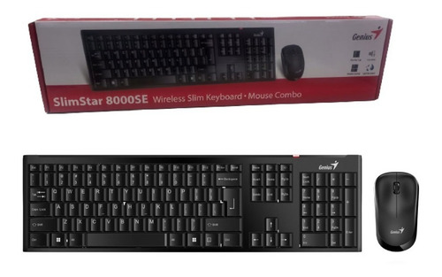 Imagen 4 de 5 de Combo Kit Teclado Y Mouse Inalambrico Genius Slimstar 8000se