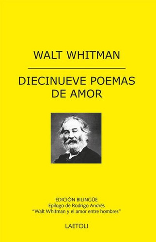 Libro Diecinueve Poemas De Amor - Walt Whitman