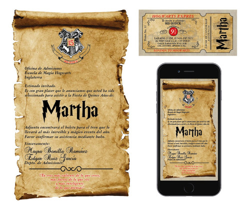 Invitación Digital Personalizada Harry Potter, Cumpleaños