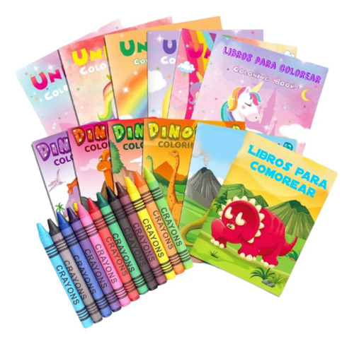 26 Libros Para Colorear +26 Cajitas Crayones
