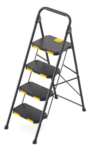 Escalera De 4 Escalones, Taburete De Acero Resistente Con Di