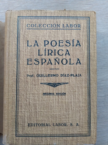 Historia De La Poesía Lírica Española Colección Labor