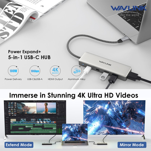 Adaptador Usb C Hub 5 En 1 Tipo C A 4k Hdmi Para Mac/windows