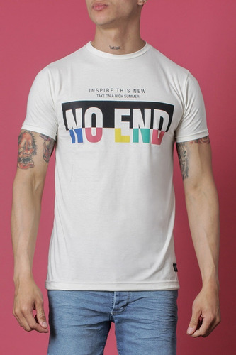 Imagen 1 de 3 de Remera Estampada Inspire This New Hombre No End 37278