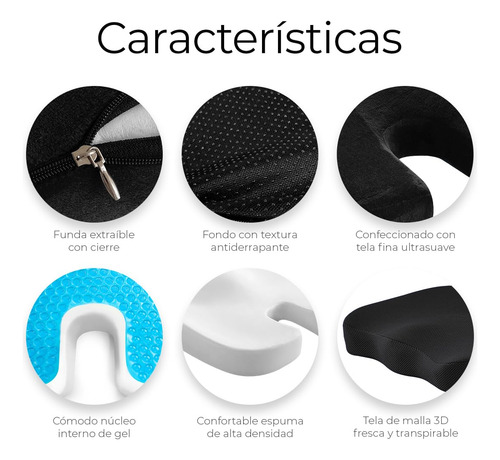 Cojin Ortepedico De Memory Foam Para Asientos, Alivio Para