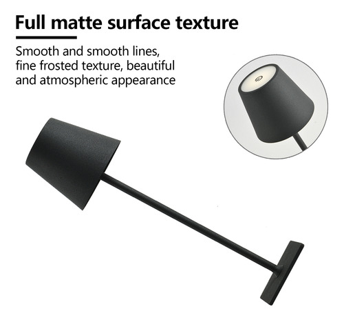 Lámpara De Escritorio Led De Textura Metálica Simple, 3 Modo