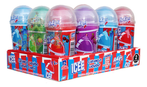 Icee Rollip Dulce Liquido + Lata Polvo Sabores Surtidos 12pz