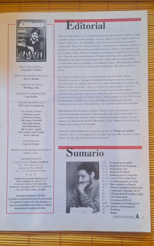 Revista Tiempo De Ajedrez (1993), Tapa Sergio Giardelli