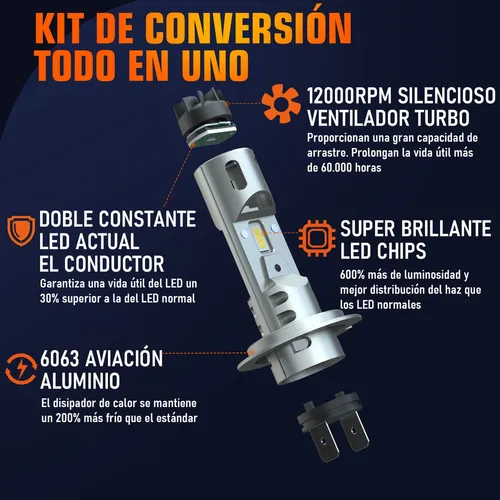 H7 Led Kit De Faros Bajos / Laterales 11000lm 6000k