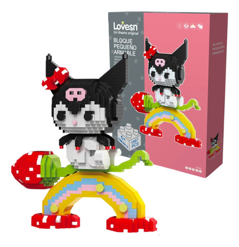 Kuromi Hello Kitty Sanrio Set Bloques Armables 3d Kawaii Cantidad De Piezas 1567