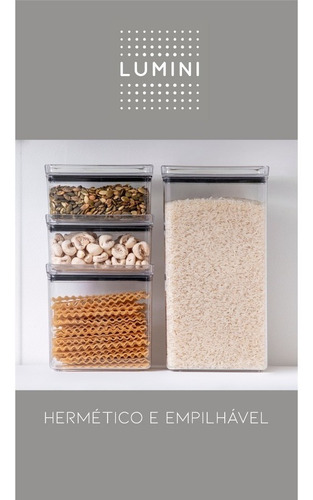 Kit 10 Potes Herméticos Retang. Empilháveis 580/1300/2600ml