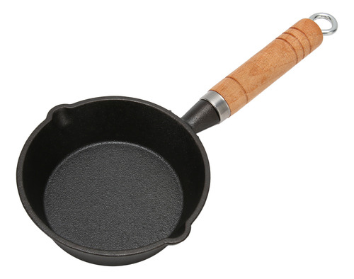 Sartén De Hierro Fundido Con Caños De Goteo Con Mango De Mad