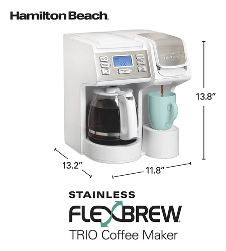 Coffee Maker Hamilton Beach Flexbrew Trio 2-way 12c White