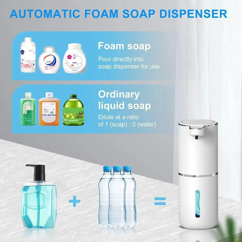 Dispensador Automático De Jabón De Espuma Usb 2025 De 380 Ml