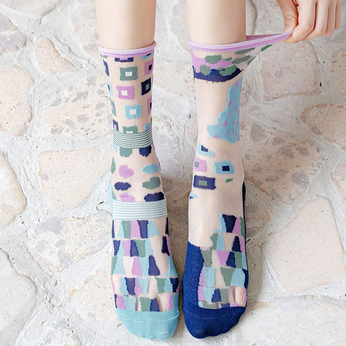 Calcetines Transparentes Para Mujer, Calcetines De Verano