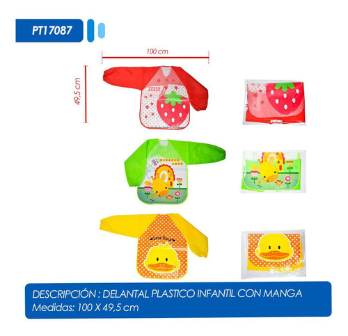 Delantal De Pintura Babero Infantil Con Manga