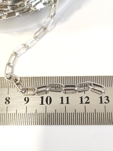 1 Metro De Cadena Eslabón Rectangular 9x4 Mm De Metal Bijou