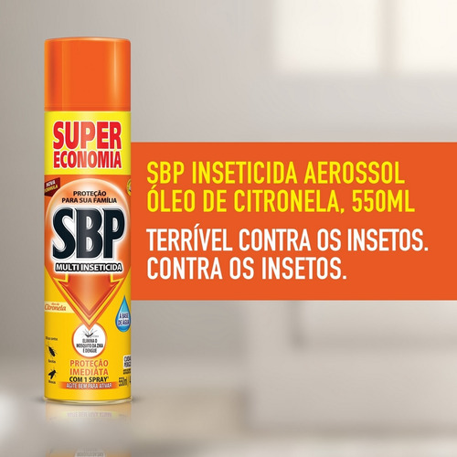 Sbp Multi Inseticida Aerossol De Citronela 550ml Super Econ