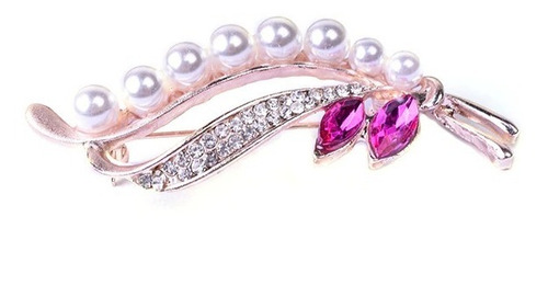 Broche Con Perlas Pin Grabado Con Cristal Austriaco Elegante