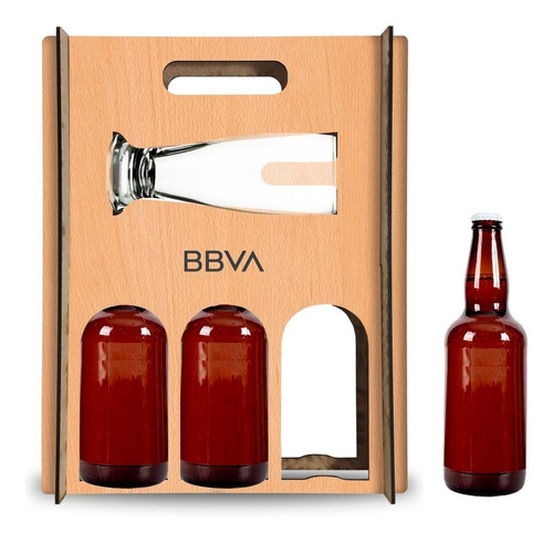 X10 Estuches Y Vasos De Cerveza Con Logo, Bebida No Incluida