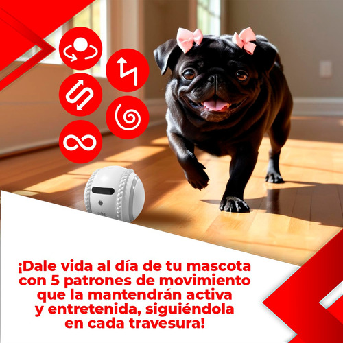 Robot Vigilar Jugar Mascotas Camara Wifi Audio 2 Vias Laser Color Blanco