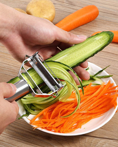 Pelador De Verduras De Doble Hoja De Acero Inoxidable -
