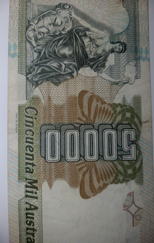 Billete Argentina 50.000 Australes. 1991. Serie B. B++. (Usado)