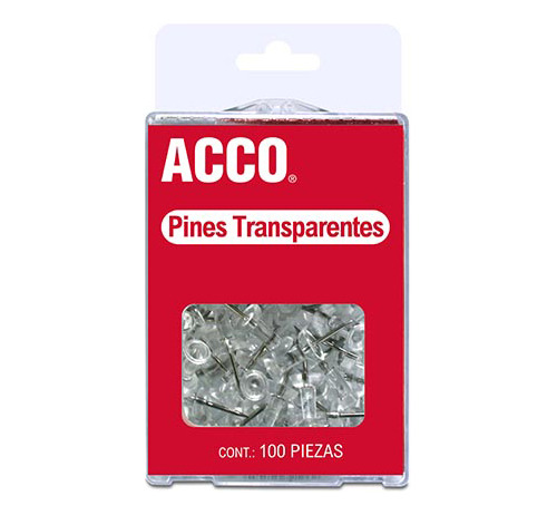 Pines Acco P1168 Cabeza Plastica Punta Metal Con 100 Piezas