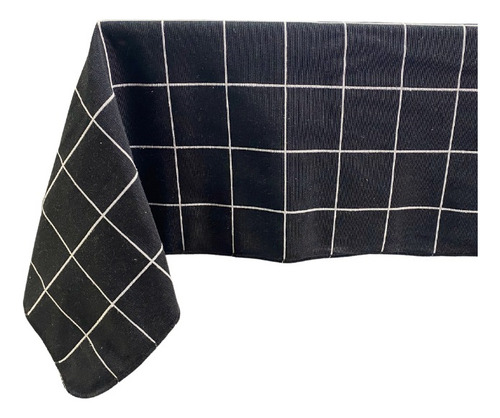 Toalha De Mesa Dupla Face Preto E Branco Grid 2,80 X 1,60 Cor Quadriculado Preto E Branco