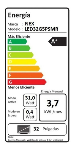 Imagen 2 de 5 de Led Smart Tv Nex 32 Hd Led32g5psmr