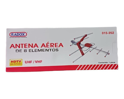 Antena Aérea Radox Alta Definición Hd 8elementos Uhf