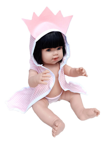 Kit Boneca Bebê Morena Mamãe Reborn 45cm + Mini Cozinha
