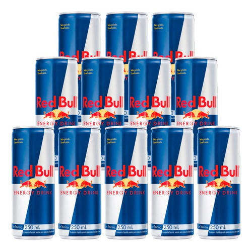 Red Bull Energy Drink 12 Latas Tradicional 250ml Promoção Nf