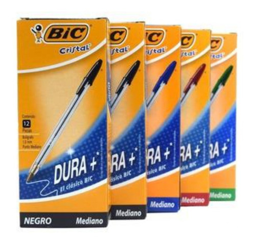Pluma/bolígrafo Bic Dura+ Punto Medio 5 Cajas(60 Bolígrafos)