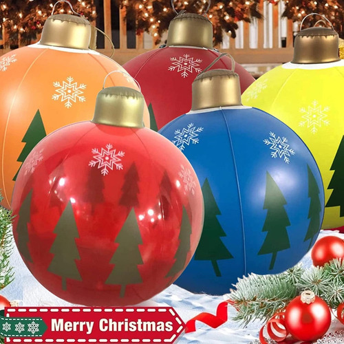 Bolas Inflables Navideñas De 24 Pulgadas For Exteriores