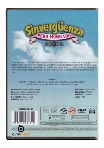 Sinverguenza Pero Honrado Vicente Fernandez Pelicula Dvd Mercado Libre