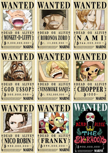 One Piece Wanted Shichibukai Yonko Mugiwara Luffy 25 Posters