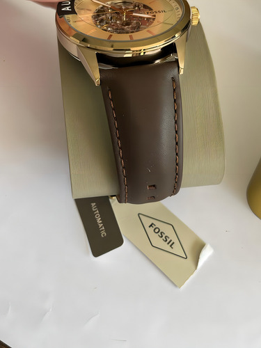 Relógio Fossil Masculino Automatic Marron Bq2382 Imp Usa Cor da correia Marrom Cor do bisel Dourado Cor do fundo Dourado