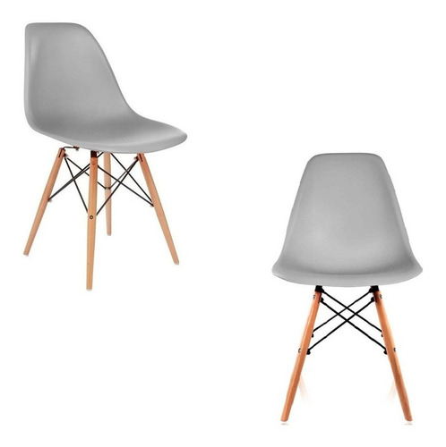 Kit X 2 Sillas Eames Madera Para Comedor